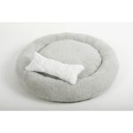 Cookie Pet Sherpa Polar Yıkanabilir Yuvarlak Köpek Kedi Yatağı 50 cm Açık Gri - Görsel 2