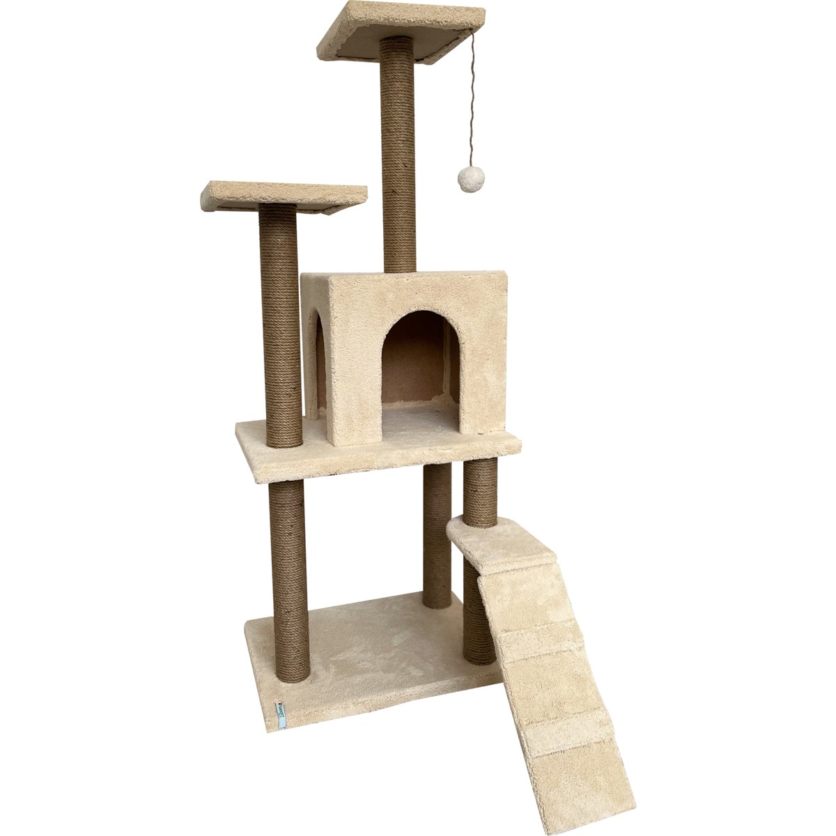 110000173568298.jpg Nursoft B-08 Kedi Tırmalama Kedi Evi ve Kedi Oyun Evi - Bej - Görsel 1