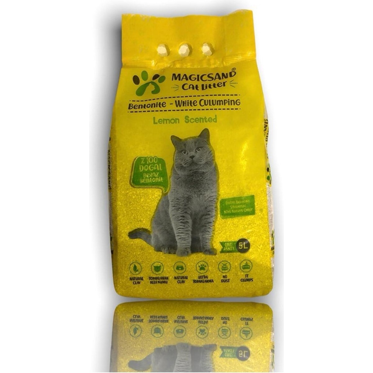 110000225926752.jpg Magicsand Magic Sand Cat Litter Limon Kokulu Kedi Kumu 5 Lt ( Özel Seri ) - Görsel 1