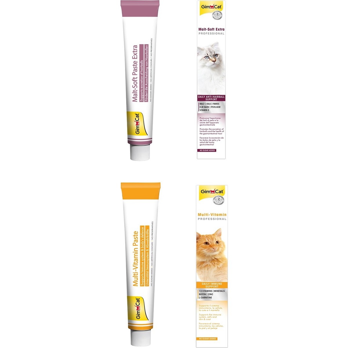 110000236224802.jpg GimCat Kedi Macunu Malt Soft Extra ve Multivitamin 2×100 gr Yetişkin Bağışıklık Destekli Tüy Yumağı Önleyici - Görsel 1