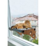 Ata Home Ahşap Cama Yapışan Kedi Yatağı Vantuzlu Cam Yatağı Terası - Görsel 2