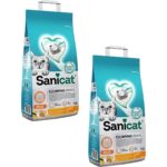 Sanicat Duo Çift Aromalı Mandalina Ve Vanilyalı Doğal Kedi Kumu 2 x 10 Lt