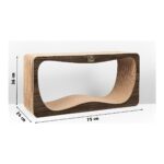 Felidae Oluklu Mukavva Karton, Kedi Tırmalama Kanepesi - XLarge - Koyu Ahşap Rengi (75x36x24cm) Kedi Tırmalama Kartonu, Kedi Tırmalama Direği, Kedi Tırmalama Tahtası, Kedi Tırmalama Lounge - Görsel 2