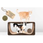 Felidae Oluklu Mukavva Karton, Kedi Tırmalama Kanepesi - XLarge - Koyu Ahşap Rengi (75x36x24cm) Kedi Tırmalama Kartonu, Kedi Tırmalama Direği, Kedi Tırmalama Tahtası, Kedi Tırmalama Lounge - Görsel 3