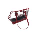 Mixpet Küçük Irk Köpek Askılı Şeffaf Taşıma Çantası Kırmızı 49 x 15 x 30 cm