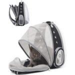 Ksburda Fileli Açılabilir Şeffaf Astronot Evcil Hayvan Taşıma Çantası Siyah - Görsel 2