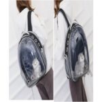 Ksburda Fileli Açılabilir Şeffaf Astronot Evcil Hayvan Taşıma Çantası Siyah - Görsel 3