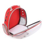 Ksburda Kırmızı Şeffaf Hava Kanallı Astronot Kedi Köpek Taşıma Çanta Peluş Taban - Görsel 2