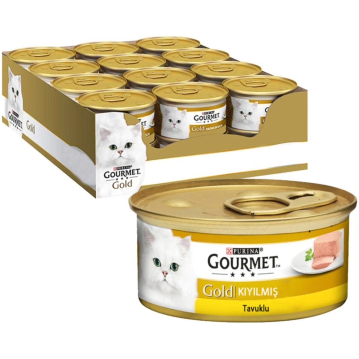 110000352740210.jpg Gourmet Gourmet Gold Kıyılmış Tavuklu Kedi Konservesi 24 Adet - Görsel 1