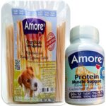 Amore Köpek Protein Vitamin Tablet 72LI Kas Desteği ve Crazy Sticks 114LÜ Çiğneme Ödül Çubukları