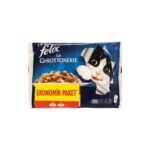 Felix Kedi Maması Sığır Etli & Tavuklu Ekonomik Paket (4X85GR) x 12 Adet