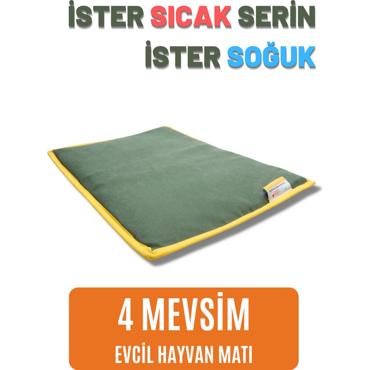 110000423414196.jpg pawdaz Serin (60X40CM) - 4 Mevsim Kedi/ Köpek Matı, Sıcak Veya Soğuk Kullanılabilen Minder Yatak - Görsel 1