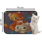 ‎Miapet Miapet Elekli Desenli Kedi Tuvalet Önü Paspası 60 x 45 cm Pati Kediler - Görsel 2