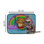 ‎Miapet Miapet Elekli Desenli Kedi Tuvalet Önü Paspası 60 x 45 cm Sihirbaz - Görsel 2