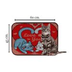 ‎Miapet Miapet Elekli Desenli Kedi Tuvalet Önü Paspası 60 x 45 cm Love You - Görsel 2