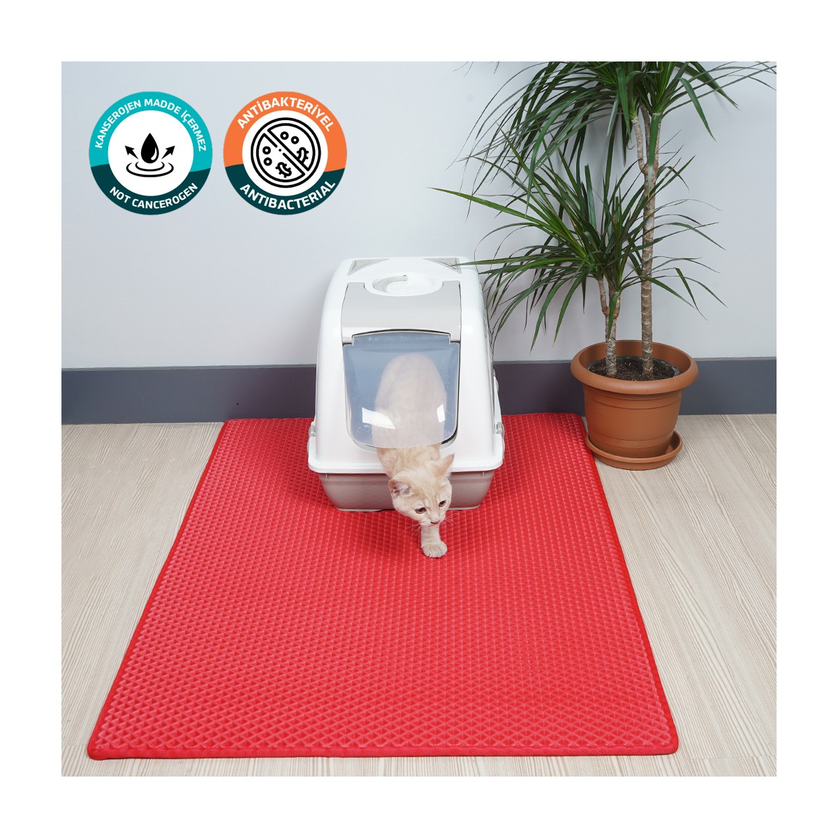 110000472300441.jpg Eva Türkiye (75X110 CM) Kedi Tuvalet Önü Paspası Kedi Kumu Paspası Kedi Matı - Görsel 1