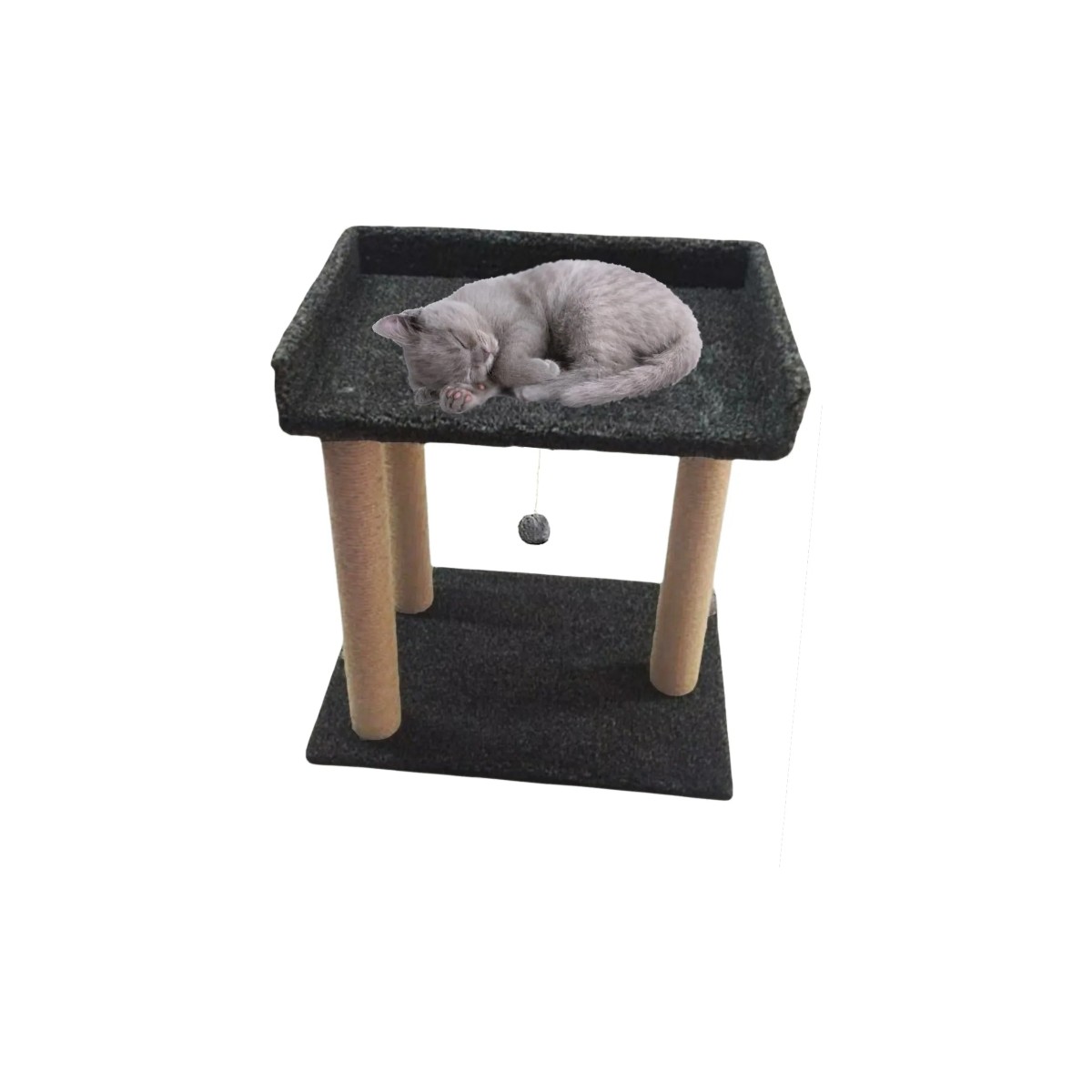 110000485870837.jpg Nursoft Teraslı Yataklı Ponponlu Kedi Tırmalaması - Görsel 1