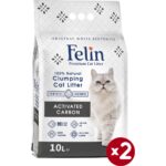 Felin Aktif Karbonlu Topaklanan İnce Taneli Kedi Kumu 10LX2