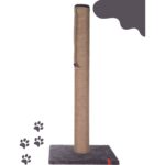 Pugalo 90CM Catnipli Kalın Borulu Dev Tırmalama Tahtası Minder Yüzey Antrasit - Görsel 3