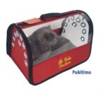 Pukitimo Flybag Şeffaf Kedi Çantası - Kedi Köpek Taşıma Çantası - Kırmızı - Görsel 3