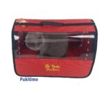 Pukitimo Flybag Şeffaf Kedi Çantası - Jumbo Kedi Köpek Taşıma Çantası - Kırmızı - Görsel 2