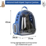 Ksburda Mavi Astronot Şeffaf Hava K Lı Kedi Köpek Evcil Hayvan Taşıma Seyahat Çanta - Görsel 2