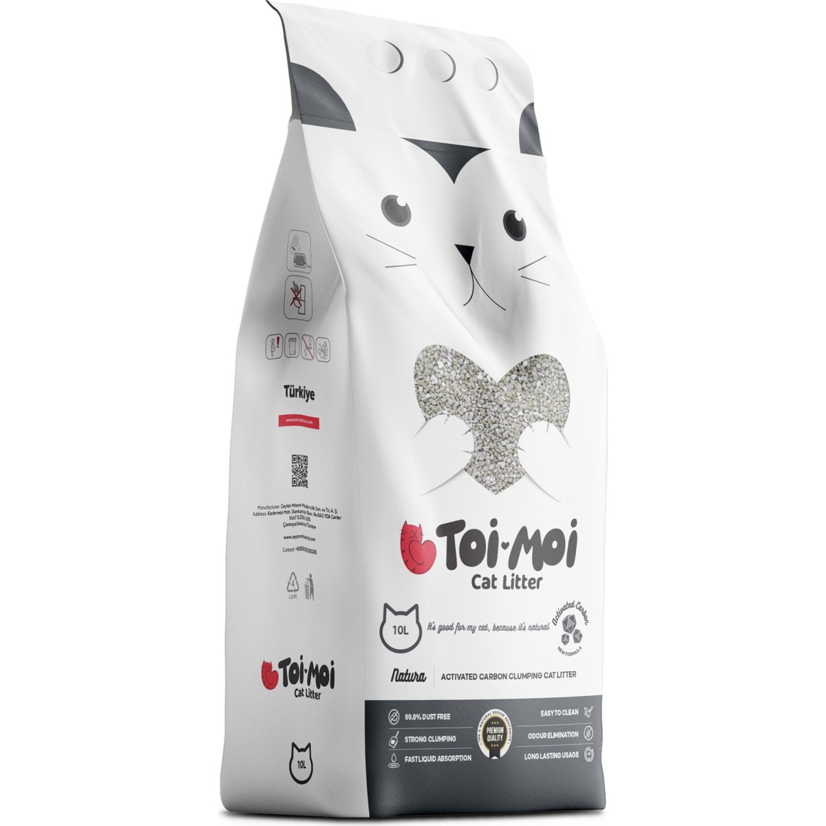 110000550837209.jpg Toi Moi Kokusuz Aktif Karbonlu Sodyum Bentonit Kedi Kumu 10 Kg - Görsel 1