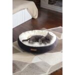 Kurtbay Şekil Çift Renk Simit Kedi ve Köpek Peluş Yatak - Görsel 2