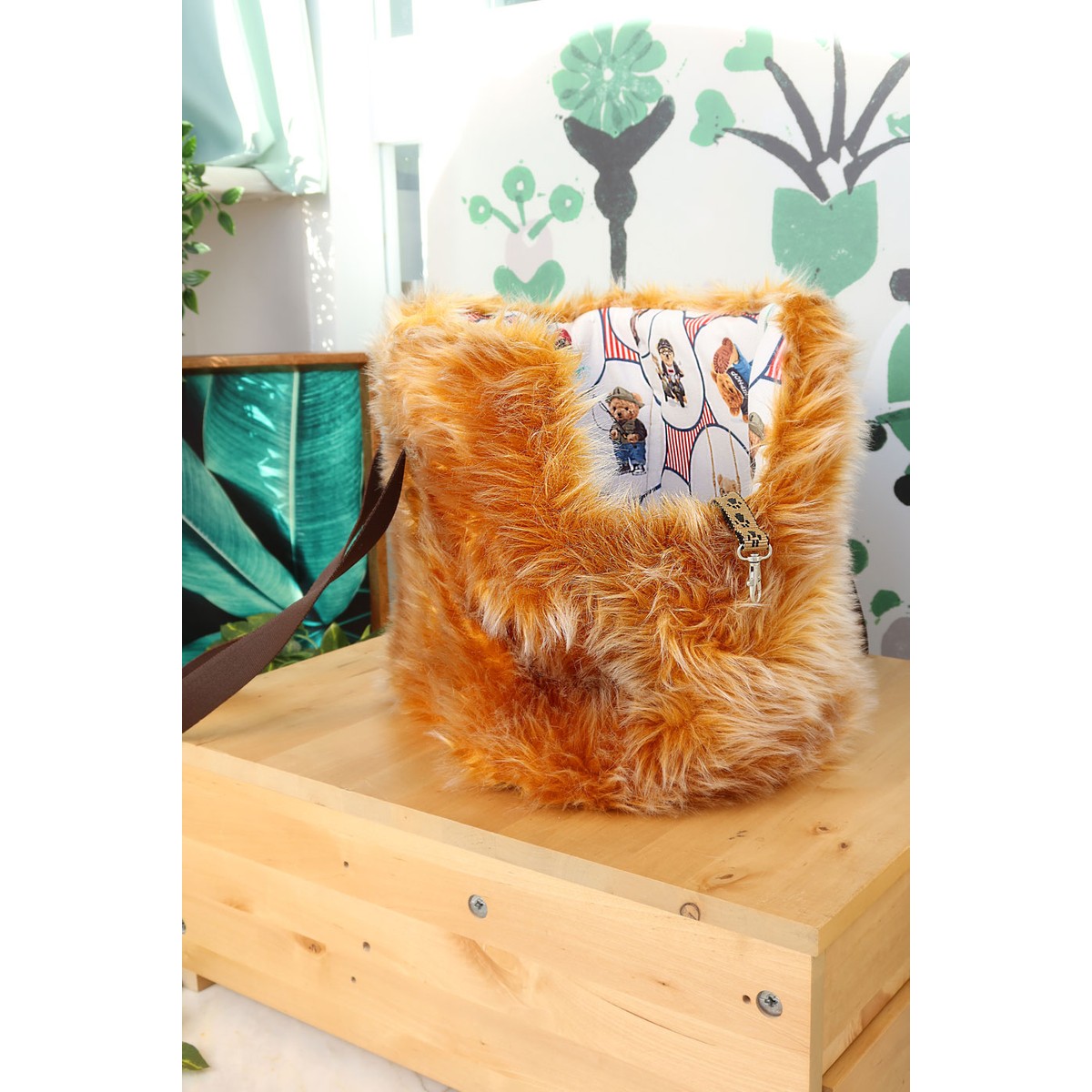110000565262820.jpg Petit Star Bear Fur Pet Taşıma Çantası - Görsel 1