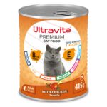 Ultravita Premium Yüksek Proteinli Tavuk Etli Konserve Yaş Kedi Maması 415GRX24 Adet - Görsel 2