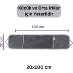 Oya Pet Cepli Pratik Köpek Havlusu, Süper Su Emici Mikrofiber, Gri - Görsel 3