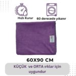 Oya Pet Köpek Havlusu,  Su Emici Mikrofiber, Mor, 60x90 Cm - Görsel 2
