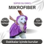 Oya Pet Köpek Havlusu,  Su Emici Mikrofiber, Mor, 60x90 Cm - Görsel 3