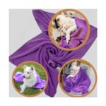 Oya Pet Köpek Havlusu,  Su Emici Mikrofiber, Mor, 60x90 Cm - Görsel 4