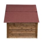 Reyo Pet Suya Soğuğa Dayanıklı Lüks Büyük Boy Ahşap Köpek Kulubesi Sokak Köpek Evi Kırmızı Çatılı 100X100X78 cm Ceviz - Görsel 5