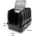 Kurtbay Şekil Lüks Kapalı Kedi Tuvaleti, Filtreli ve Kürek Hediyeli, 52x37,5x39 cm - VN11003 - Görsel 5