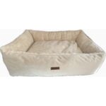 Pawland Tavşan Tüyü Peluş Kedi Yatağı, Küçük Irk Köpek Yatağı Krem 70x55CM - Görsel 2