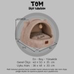 Jungolica Pet Products Tom, Çıkarılabilir Minderli, Ultra Yumuşak, Konforlu, Üstü Kapalı Tasarım Kedi Yatağı - Görsel 5