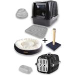 Kurtbay Şekil Kedi tuvaleti Premium Kedi başlangıç seti - Açık gri LKT2