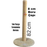 Lena Pet 82 cm Uzun Boy Yuvarlak Taban Tek Parça 8 cm Boru Çapı Kedi Tırmalama Tahtası