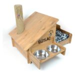 RealWood  Ahşap, Çelik Mama Kaplı, Tırmalama Çubuklu Açık-Kapalı Kedi ve Köpek Evi 4 In 1 - Görsel 4