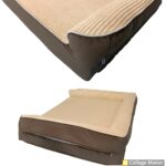 Viscopet Premium Sofa Blok Sungerli Alezli Fermuarlı Yıkanabilir Köpek Yatağı S-Latte - Görsel 4