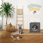 Jungolica Pet Products Kitty, Kutu Şeklinde, Çift Taraflı Çıkarılabilir Minderli, Keçe Kedi Yatağı (40 x 40) - Görsel 3
