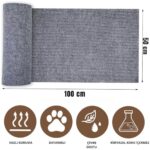 Katflex Bej Yapışkanlı Koltuk Kenarı Koruyucu Kedi Tırmalama Halısı Kedi Tırnak Bakım Halısı (50 cm x 100 C - Görsel 3