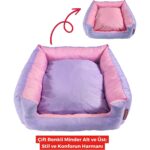 Xpermate Yuvi Kedi Yatağı Ve Köpek Yatağı Tüy Tutmaz Kumaş,Su Itici Kumaş,Fermuarlı  55x60x23 - Görsel 5