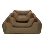 Pet Comfort Alpha  Köpek Yatağı Haki w Turuncu Biye L 105x85cm - Görsel 4