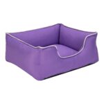 Pet Comfort Alpha  Kedi ve Köpek Yatağı Mor w Beyaz Biye S 60x50c - Görsel 2