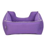 Pet Comfort Alpha  Kedi ve Köpek Yatağı Mor w Beyaz Biye S 60x50c - Görsel 3