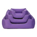 Pet Comfort Alpha  Kedi ve Köpek Yatağı Mor w Beyaz Biye S 60x50c - Görsel 4