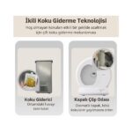 UBPet C10 Pro Kameralı Akıllı Kedi Tuvaleti | Entegre HD Kameralı, Otomatik Temizleme, Mobil Uygulama Kontrolü, Akıllı Sensörler, Sessiz Çalışma, Geniş İç Hacim | 3’lü Koku Seti - Görsel 3